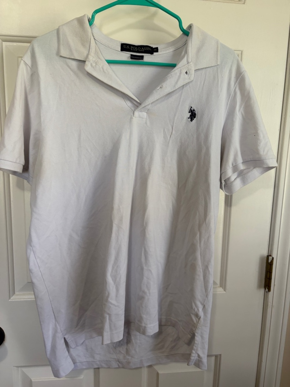 U.S. Polo Assn. White Short-Sleeve Pique Polo